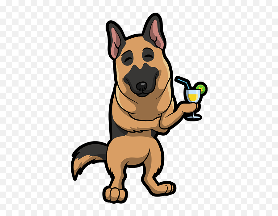 Download Hd German Shepherd Emoji Stickers Messages - German Shepherd Drink Coffee,Dog Emoji Png