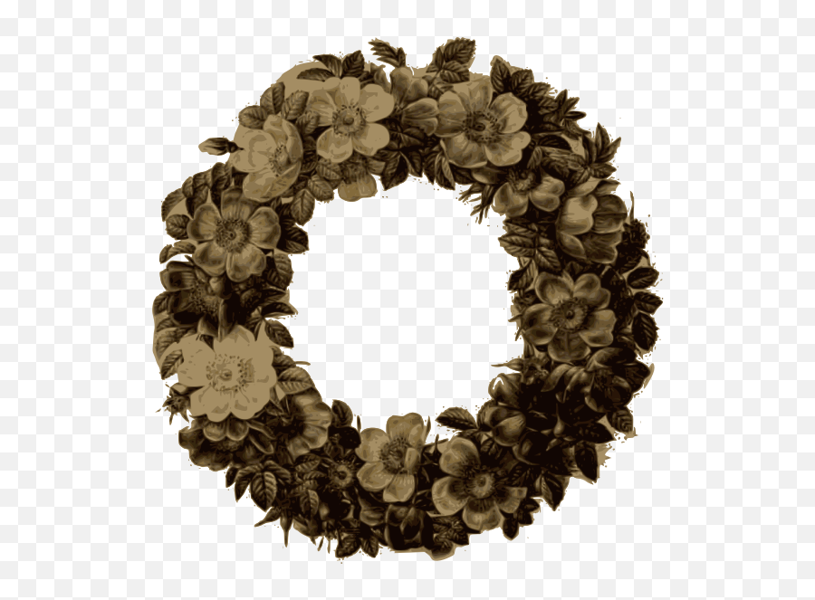 Rose Wreath Sepia - Wreath Emoji,Rose Gold Emoji