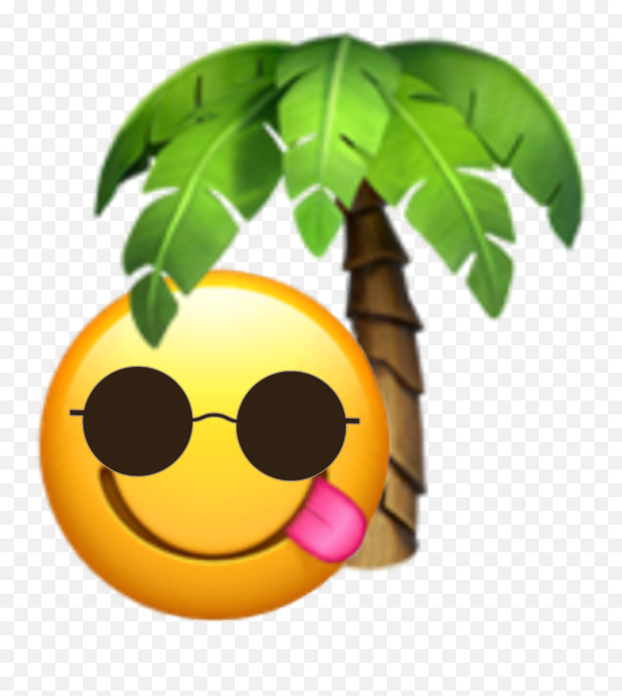 Emojiiphone Emojiandroid Beach Sunglas - Iphone Palm Tree Emoji Png,Beach Emoji