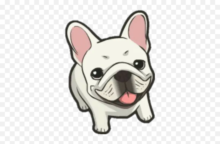 Bulldog Stickers For Whatsapp - Cartoon French Bulldog Png Emoji,Bulldog Emoji
