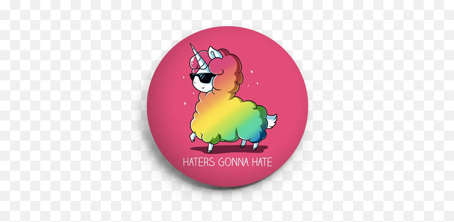 Smiley Emoji - Rainbow Llamas,Magnet Emoji