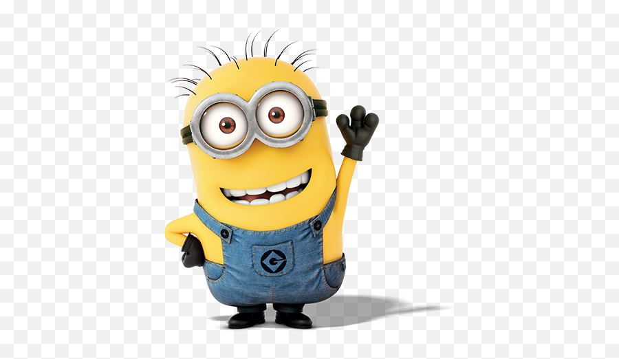 A Smiling Minion Raises One Hand To Wave Hello - Thomas Minion Hey Emoji,Wave Emoticon