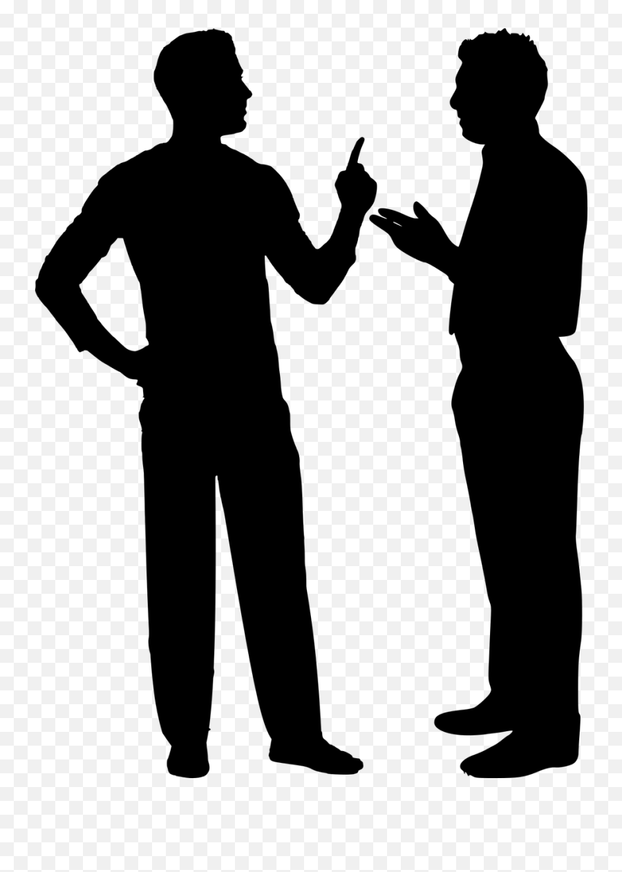 Argument Man Angry Silhouette Confrontation - Man Pointing Silhouette Png Emoji,Frustrated Emoticon
