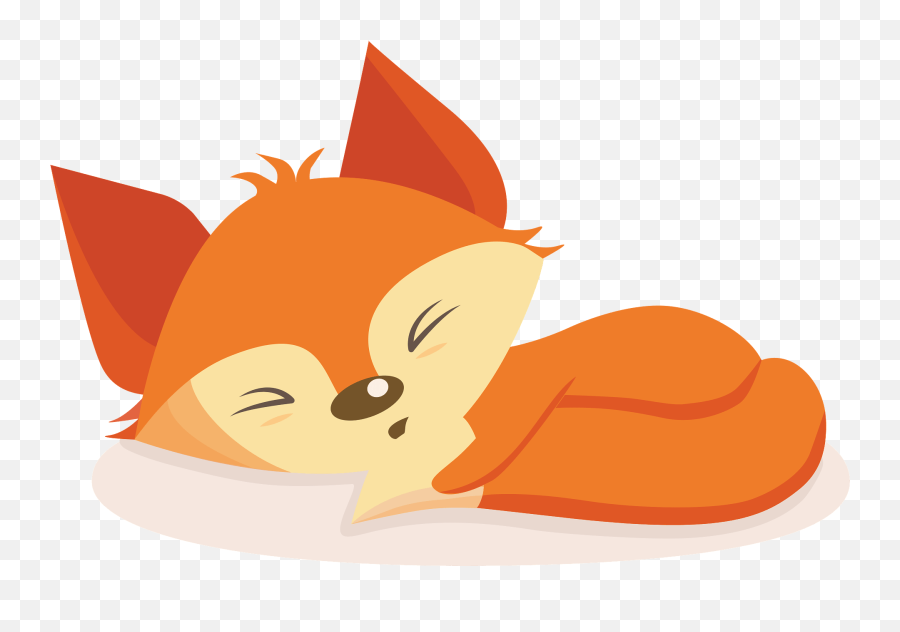 Clipart - Sleeping Fox Illustration Vector Emoji,Sleeping Baby Emoji