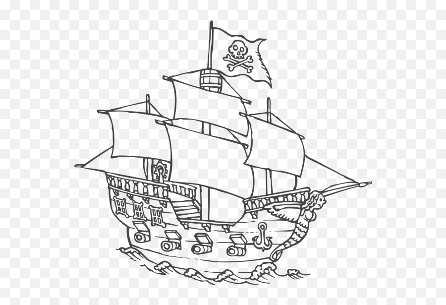 Mayflower Clipart Pirate Ship - Black Pearl Pirate Ship Coloring Page Emoji,Pirate Ship Emoji