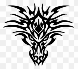 Dragon Face Tattoo Vector Image - Dragons Black And White Clipart Emoji