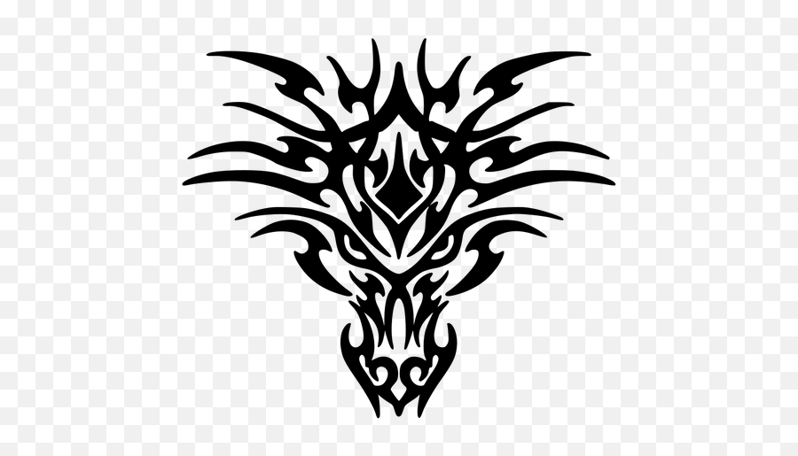 Dragon Face Tattoo Vector Image - Dragons Black And White Clipart Emoji,Dragon Head Emoji