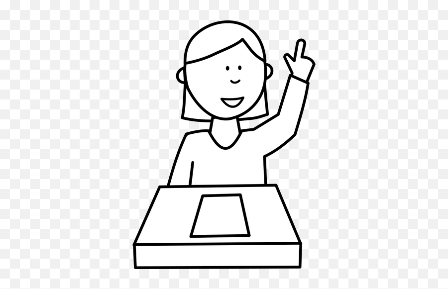 Student Asking A Question Vector Image - Easy Drawing Of A Student Emoji,Raise Hand Emoji