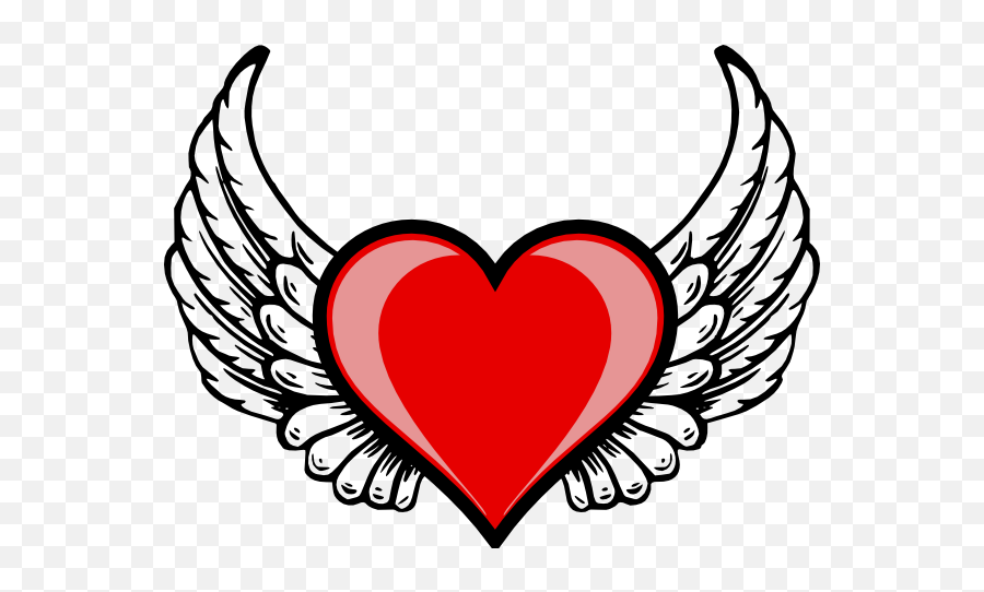 Heart With Angel Wings Drawings - Angel Wings With A Heart Emoji,Angel Wings Emoji