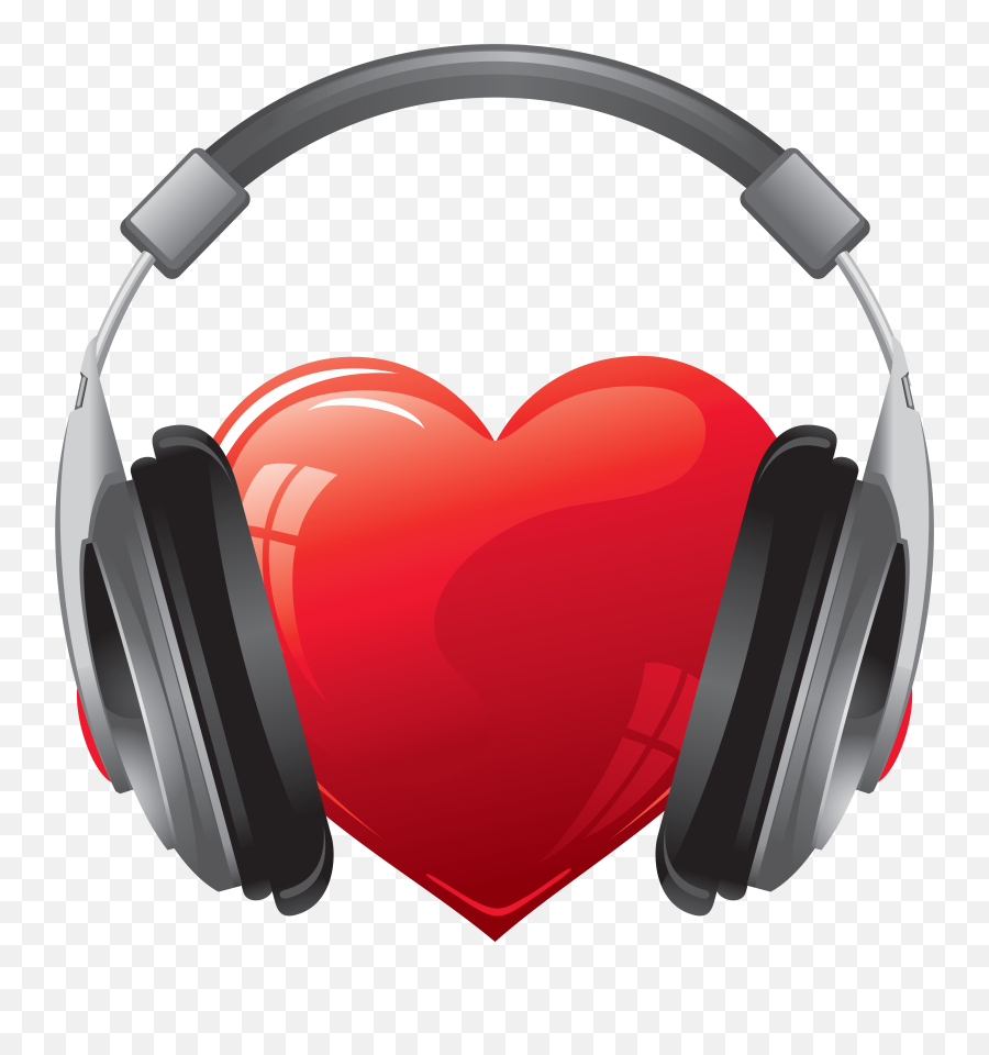 Headphones Clipart Transparent Background - Heart With Headphones Png Emoji,Emoji Headphones