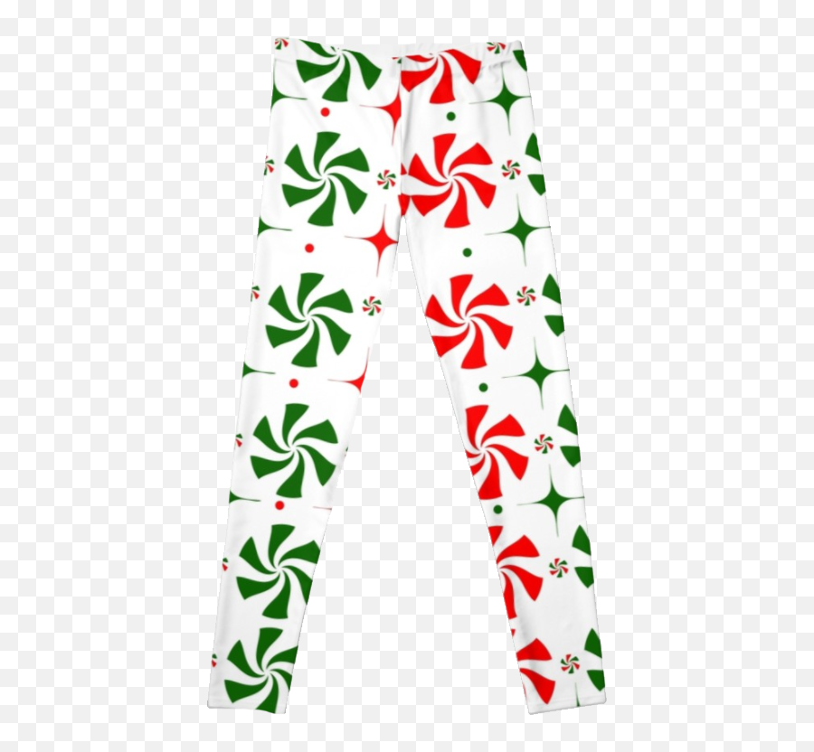 Peppermint Christmas Candy Leggings - Pajamas Emoji,Emojis Pants