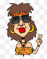 Hippie Woman Clipart - Transparent Background Hippies Clipart Emoji,Pulling Hair Out Emoji