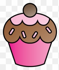 Download Cupcake Art On And Pink Cupcakes Clipart - Sketsa Gambar Cake Emoji