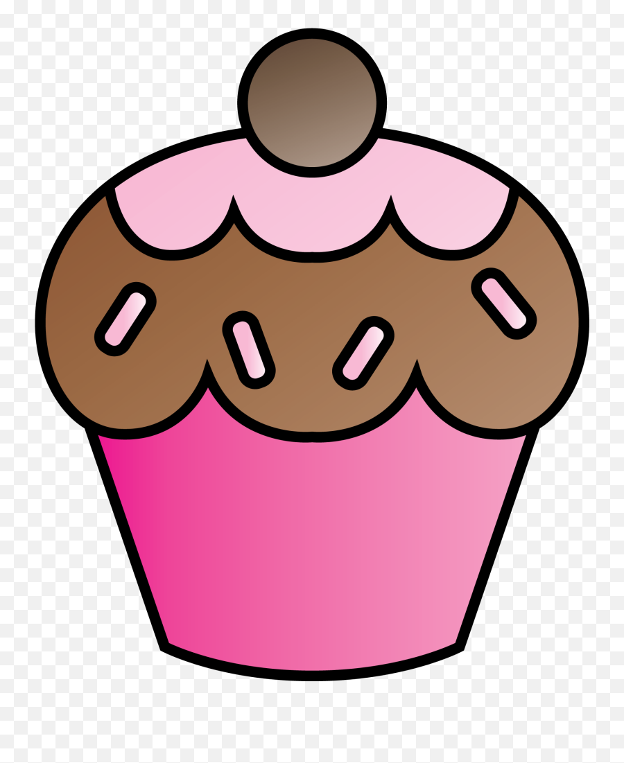 Download Cupcake Art On Cupcake And Pink Cupcakes Clipart - Sketsa Gambar Cup Cake Emoji,Cupcake Emoticon