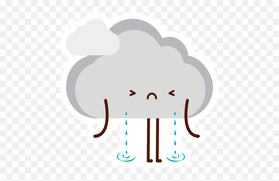Cute Crying Cloud Sticker - Sticker Mania Dot Emoji,Mushroom Cloud Emoji
