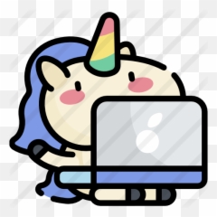 Unicorn On Computer - Unicorn On Computer Emoji,Unicorn Emoticon