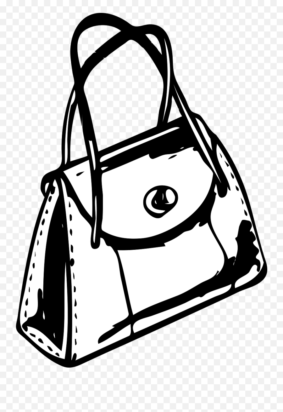 Handbag Bag Woman Black And White Free - Ladies Purse Clipart Emoji,Emoji Tote Bag
