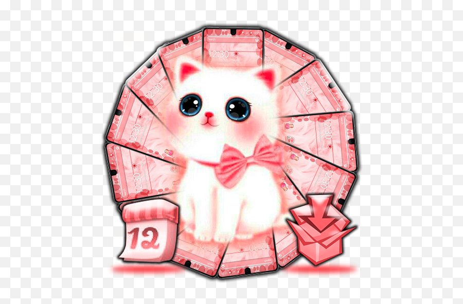 Peach Cute Kitty Launcher Theme - Update Icon Emoji,Og Peach Emoji