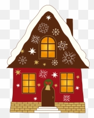 Clipart Houses Candy Cane Clipart - Winter House Clip Art Emoji,House Candy House Emoji