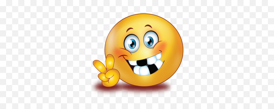 Happy Victory Hands Lost Teeth Emoji - Smiling Emoji With Missing Teeth,Teeth Emoji