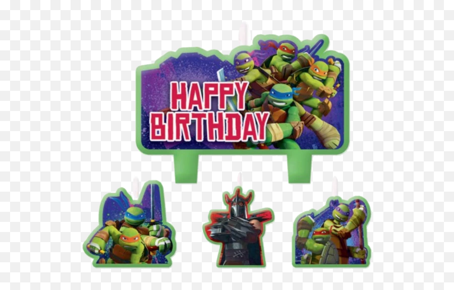 Teenage Mutant Ninja Turtles Party Candles - Feliz Cumpleaños Tortugas Ninja Para Tortas Emoji,Turtle Emoji