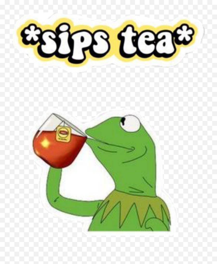 Kermitthefrog Frog Sticker - Kermit Sips Tea Emoji,Frog Tea Emoji