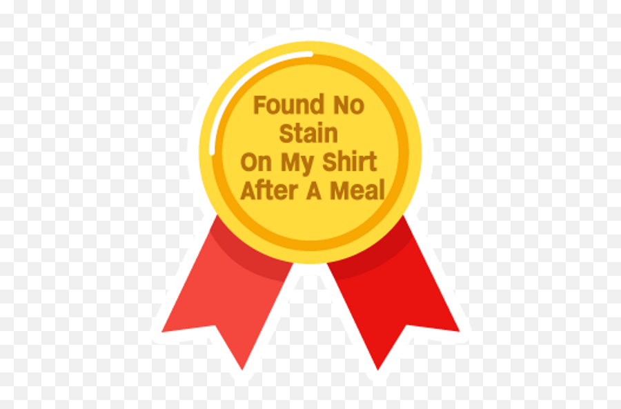 Found No Stain On My Shirt After A Meal Medal Sticker - Dot Emoji,Club Pill Emoji