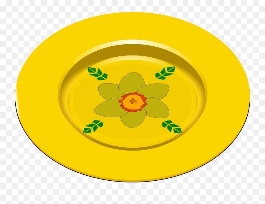 Golden Flower Plate Vector Clipart Image - Clipart Plate Emoji,Facebook Cake Emoji