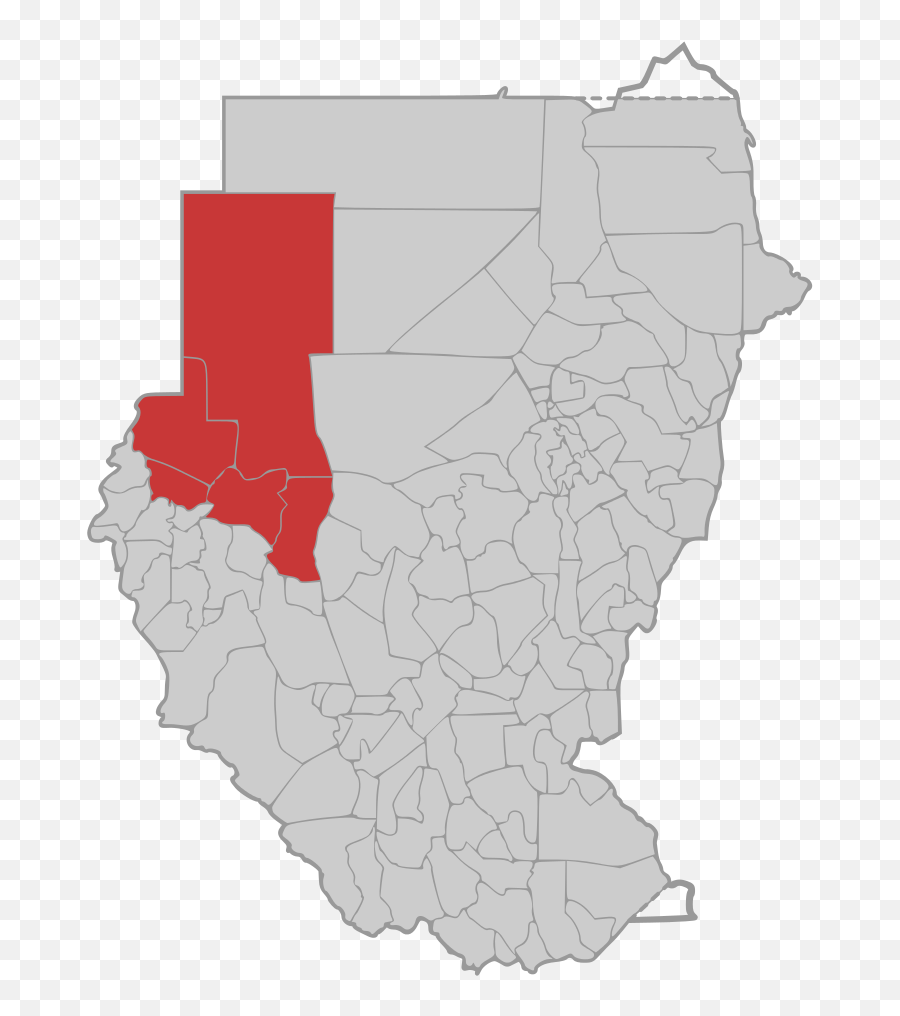 Darfur Sudan Map With Districts2 - Sudan Map Emoji,Sudan Flag Emoji