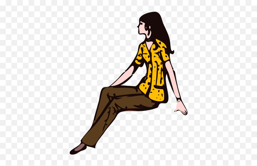 Cartoon Sitting Lady - Sitting Woman Clipart Emoji,Dont Forget Emoji
