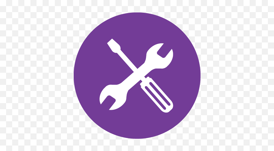 Purple Circle White Tool Icon - Wrench Emoji,Purple Circle Emoji