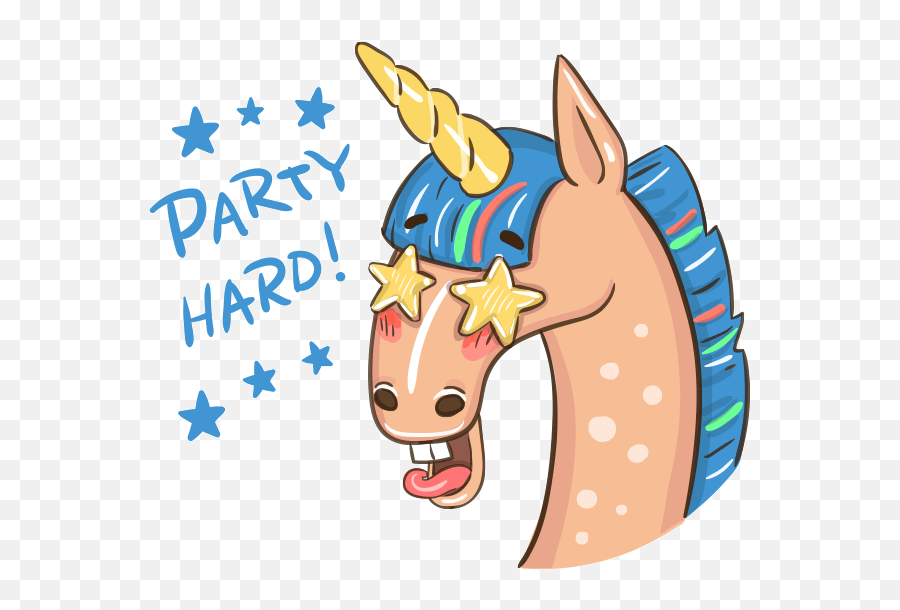 Unicorn Is Having A Party Animated Sticker By Natalka - Unicorn Having A Party Emoji,Unicorn Emoji Keyboard