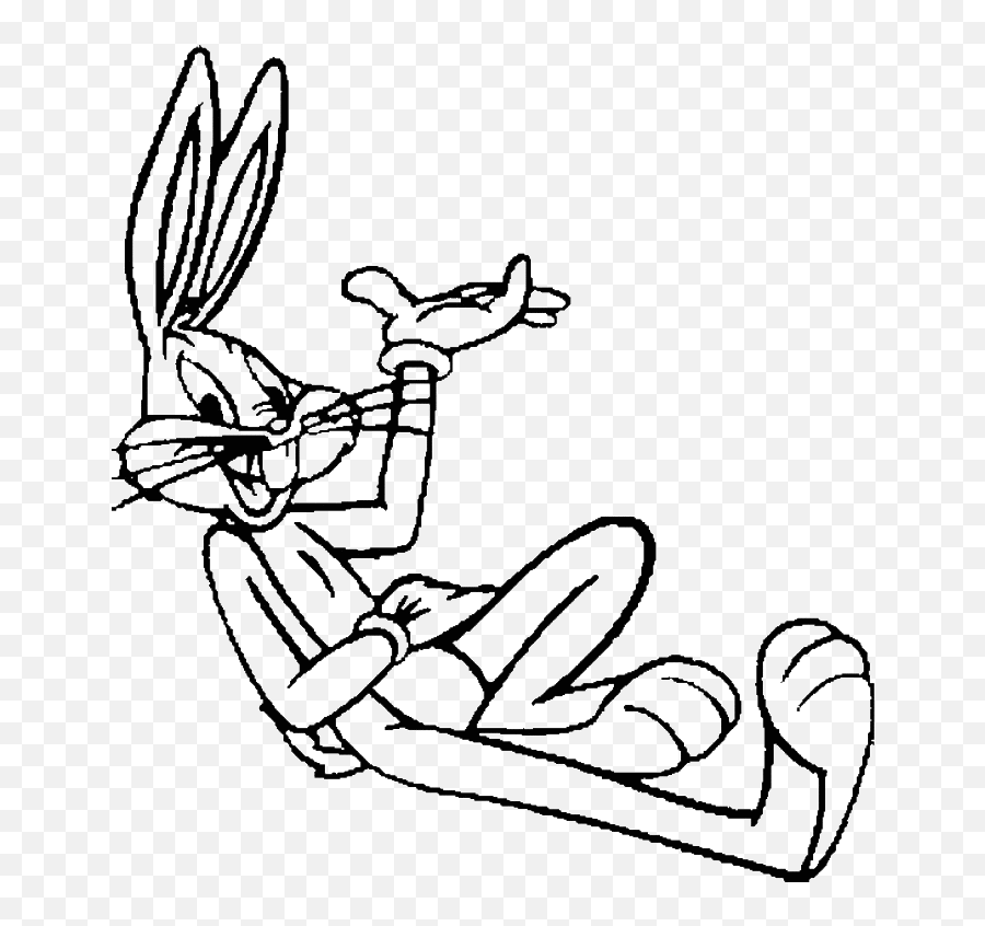 Looney Tunes Bugs Bunny Clipart Black And White - Looney Tunes Cartoon Coloring Pages Emoji,Bugs Bunny Emoji