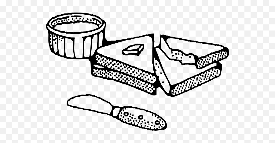 Vector Image Of Sliced Bread With Butter - Toast With Butter Black And White Emoji,Facebook Cake Emoji