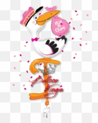 Its A Girl Stork Airwalker - Baby Shower Stork Emoji,Stork Emoji
