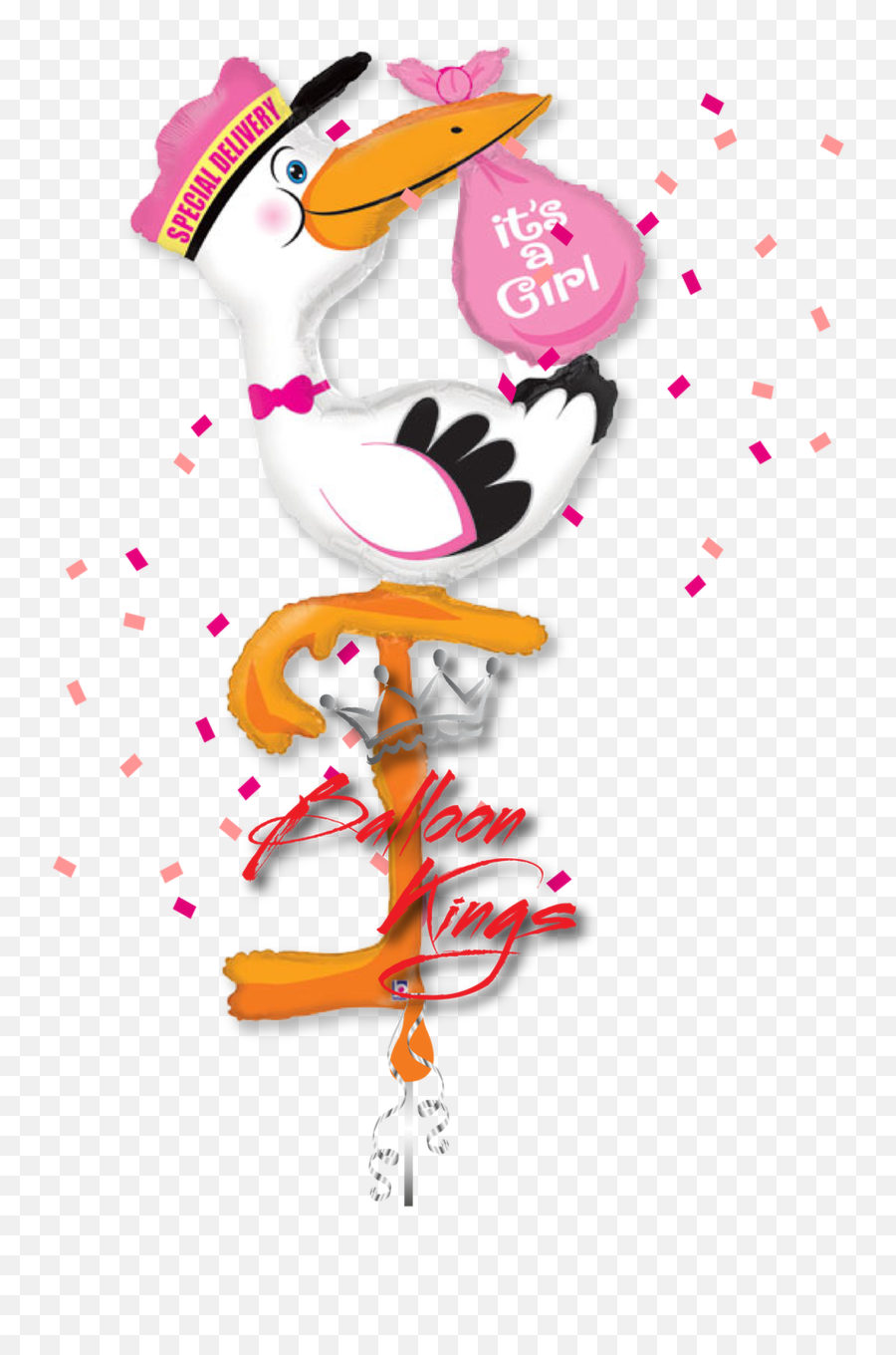 Its A Girl Stork Airwalker - Baby Shower Stork Emoji,Stork Emoji