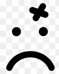 Emoticon Sad Face Of Rounded Square - Transparent Emoji Black And White