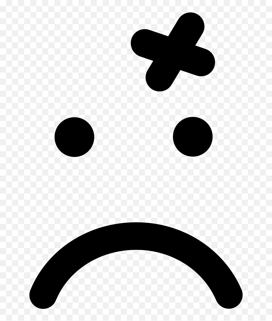 Emoticon Sad Face Of Rounded Square - Sad Face Transparent Emoji Black And White,Hurt Emoji