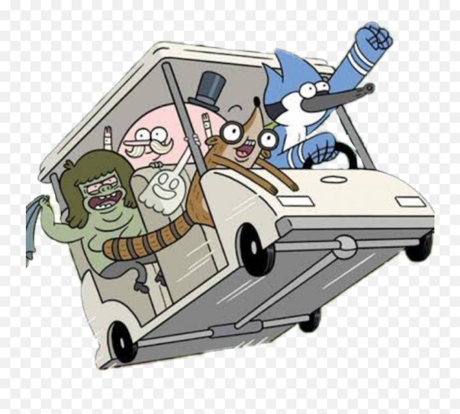 Regularshow Mordecai Rigby Bro Cartoon - Regular Show Emoji,Tow Truck Emoji