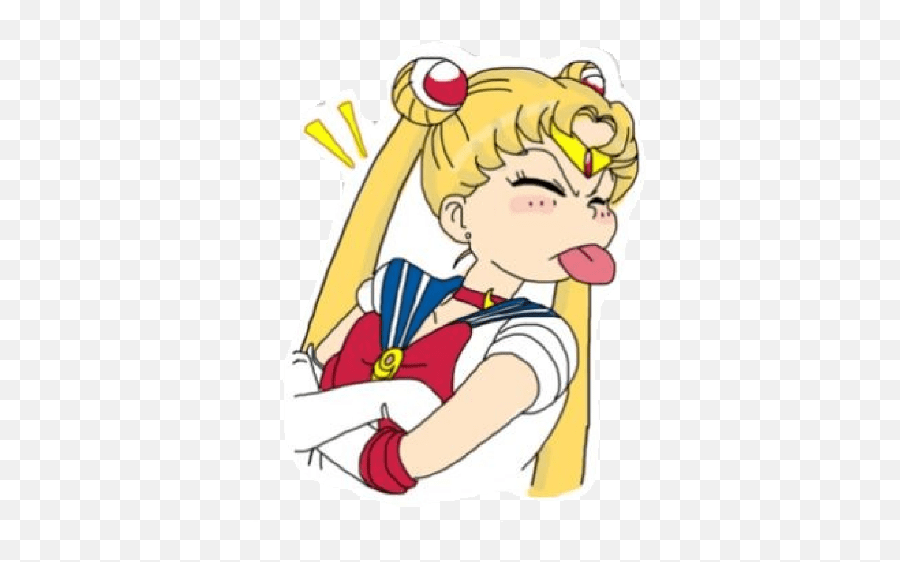 Sailor Moon - Sailor Moon Sticker Whatsapp Emoji,Moon Face Emoji
