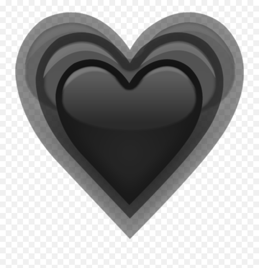 Download Emoji Heart Black Grey Freetouse Ftestickers - Heart,Black Heart Emoji Png