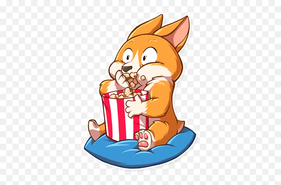 Popcorn Telegram Stickers Sticker Search - Telegram Popcorn Sticker Emoji,Emoji Eating Popcorn