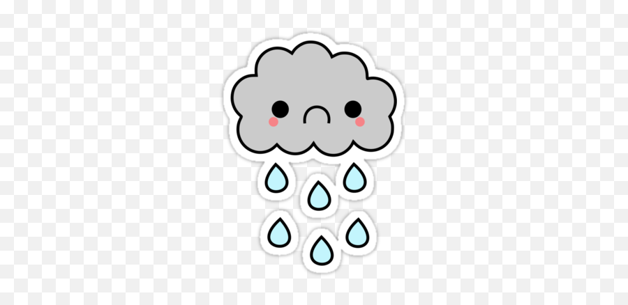 Kawaii Sad Face Png Picture - Sad Rain Cloud Clipart Emoji,Emoticones Kawaii