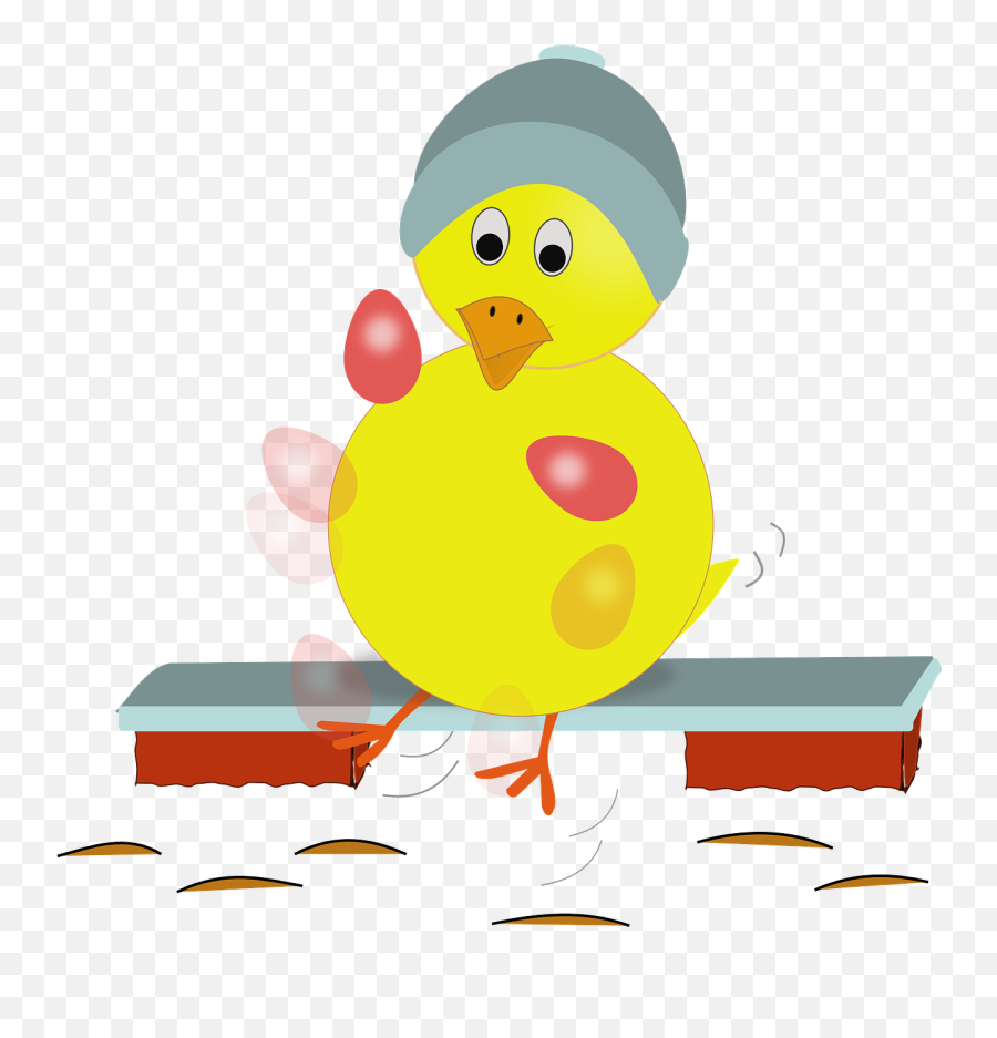 Juggling Duckling Chick Bench Chicken - Pollos Malabaristas Emoji,Hand And A Chicken Emoji