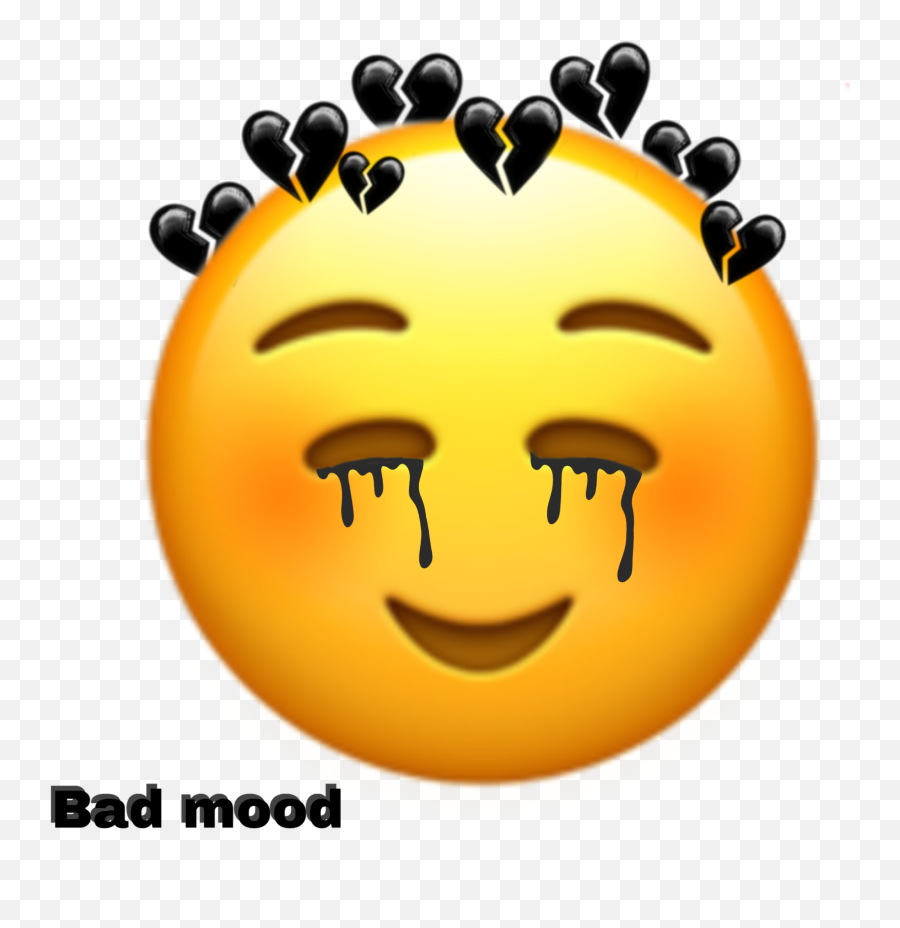 Bad Mood - Sticker By Zizoupark Black Heart Broken Emoji,Bad Emoji