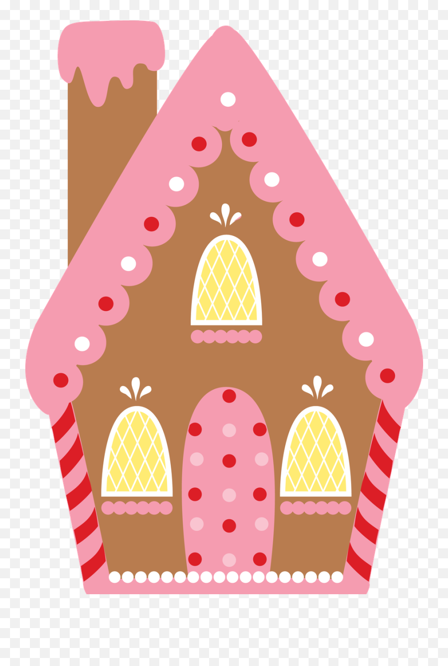 Gingerbread House Vector Transparent - Pink Gingerbread House Clipart Emoji,House Candy House Emoji