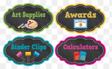 SUPPLY LABELS CHALKBOARD BRIGHTS - Teacher Created Resources Chalkboard Brights Supply Labels Tcr3515 Emoji