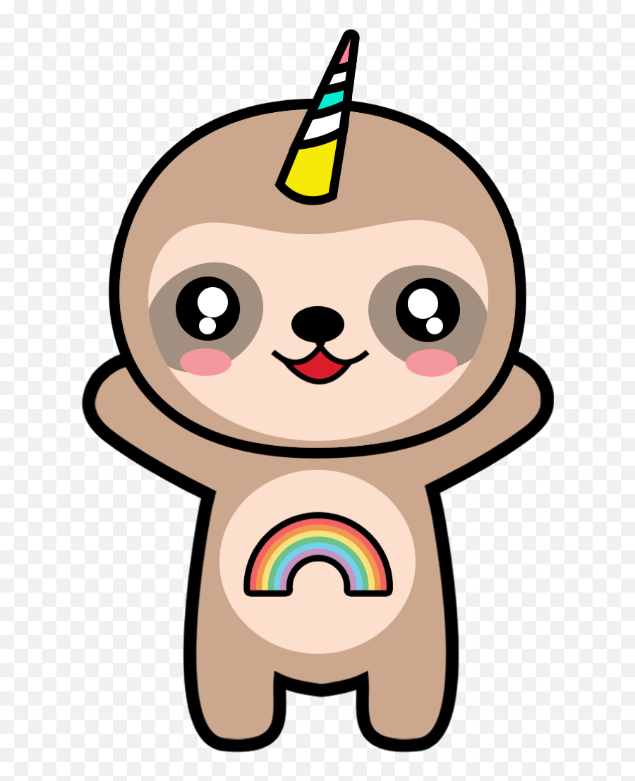 Kawaii Cute Sloth Clipart - Kawaii Unicorn Cute Animal Drawings Emoji,Sloth Emoticon