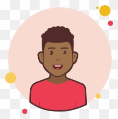 Curly Hair Man In Red Shirt Icon - Personas Señalando Illustration Men Emoji