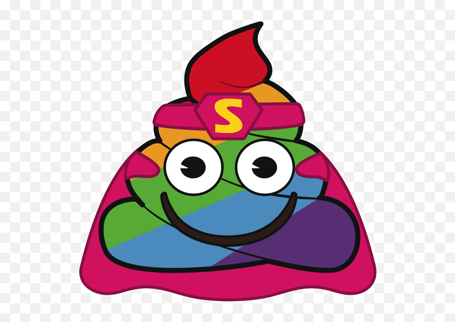 Rainbow Pink Superhero Poo - Clip Art Emoji,Super Hero Emoji